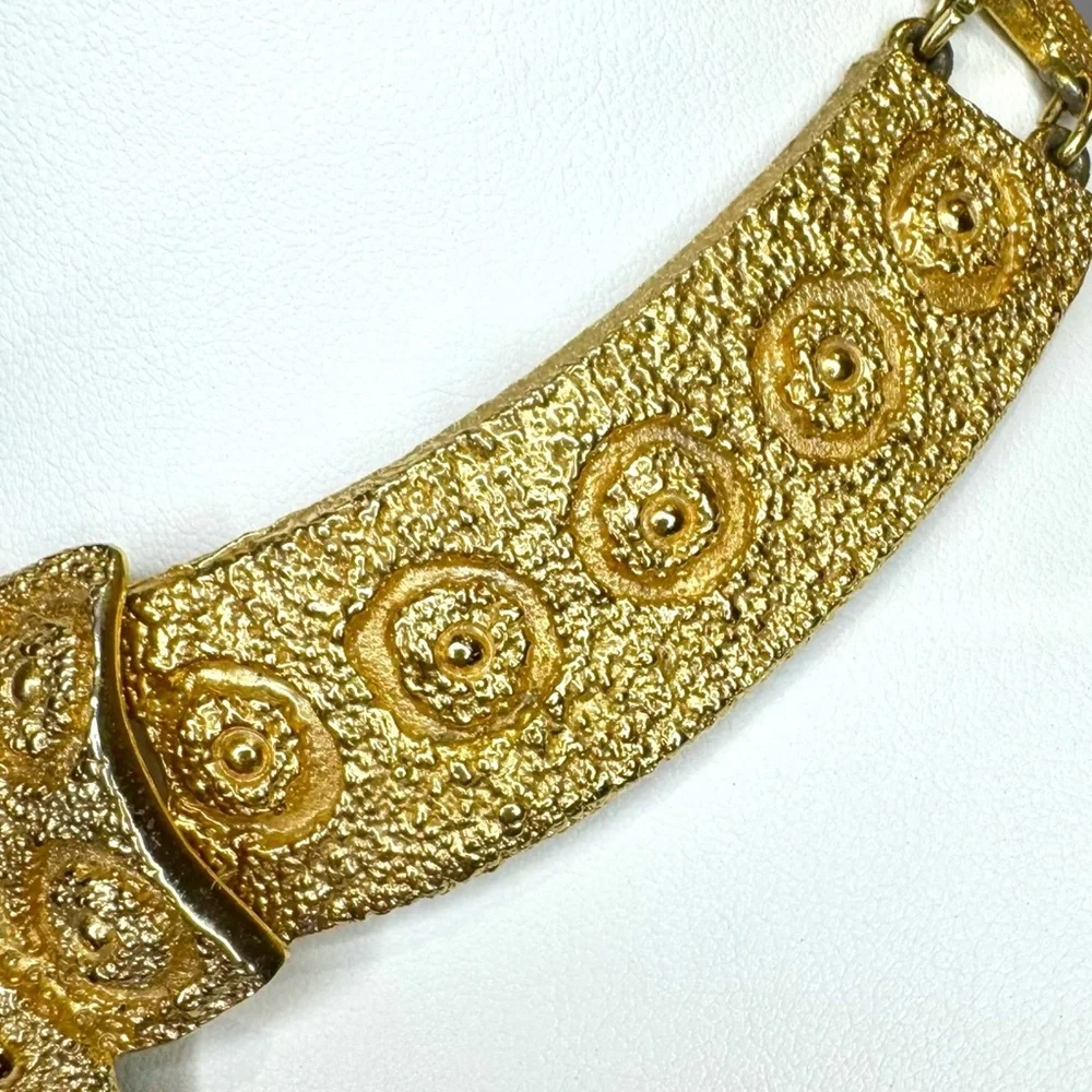 NAPIER 1971 Egyptian Collection Bib Necklace, BOOK PIECE
